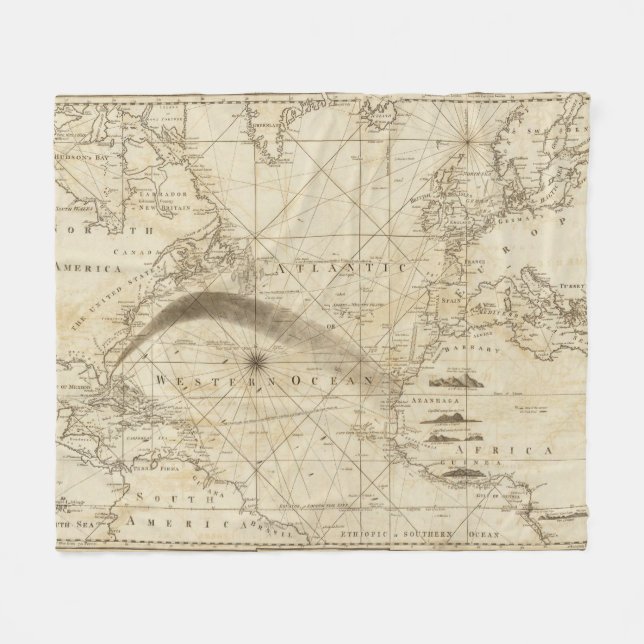 The Atlantic Ocean Fleece Blanket (Front (Horizontal))