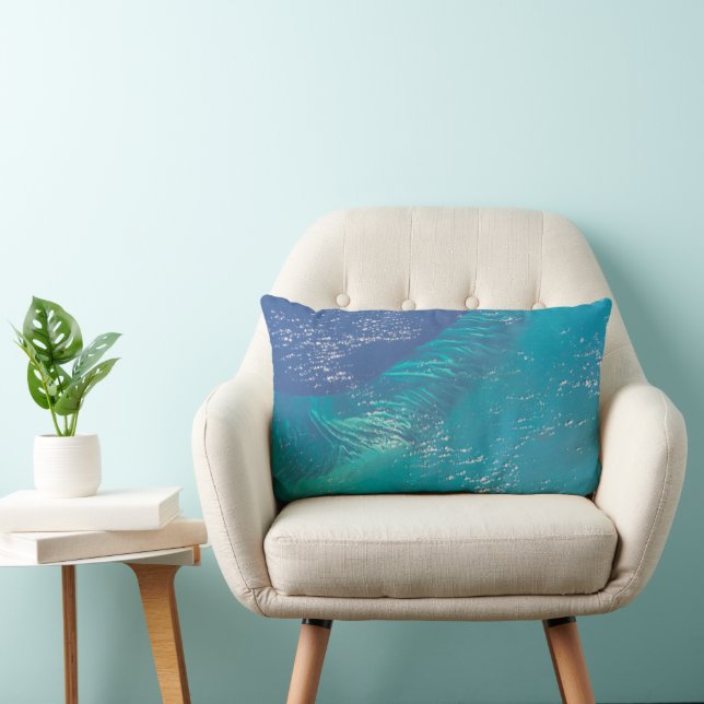The Atlantic Ocean Off The Coast Of The Bahamas Lumbar Cushion (Chair)