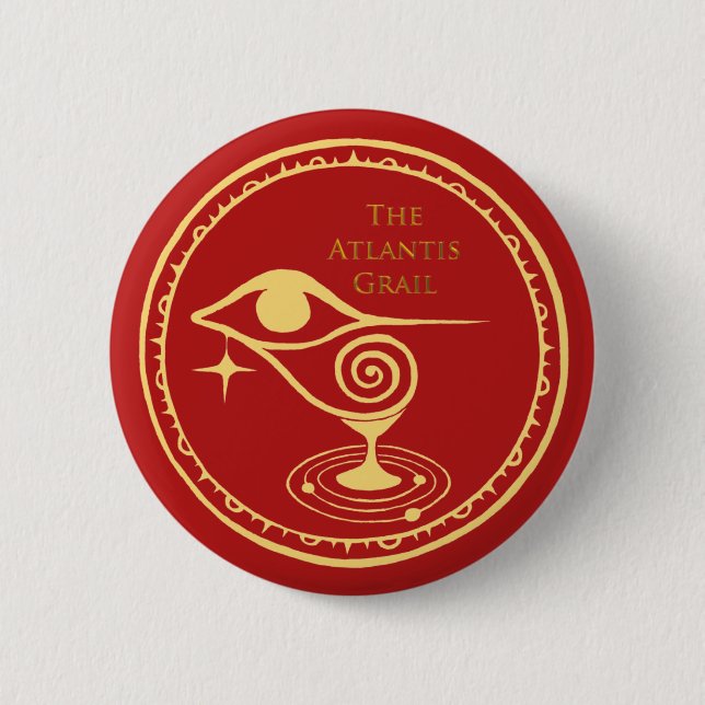 The Atlantis Grail Logo Button - Red Quadrant (Front)