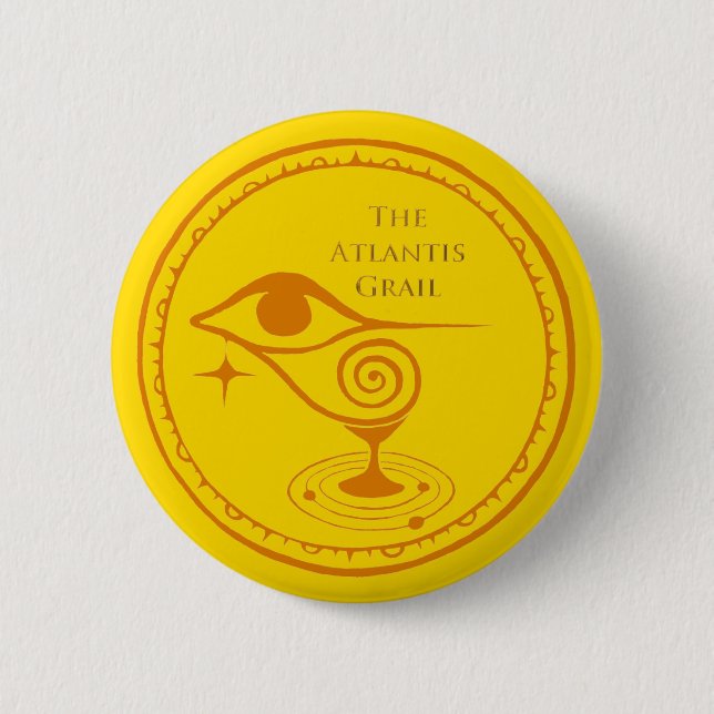 The Atlantis Grail Logo Button - Yellow Quadrant (Front)