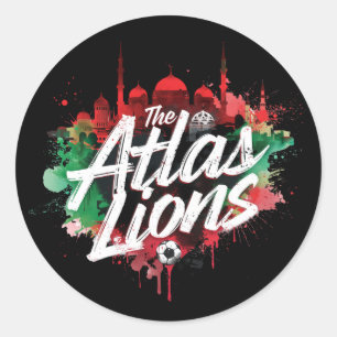 The Atlas Lions - the nickname of the Moroccan Classic Round Sticker