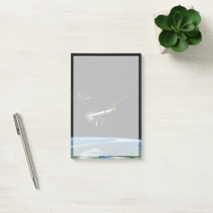 The Atlas V541 Launch Vehicle In Orbit. Post-it Notes