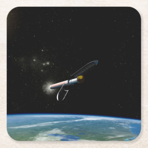 The Atlas V541 Launch Vehicle In Orbit. Square Paper Coaster
