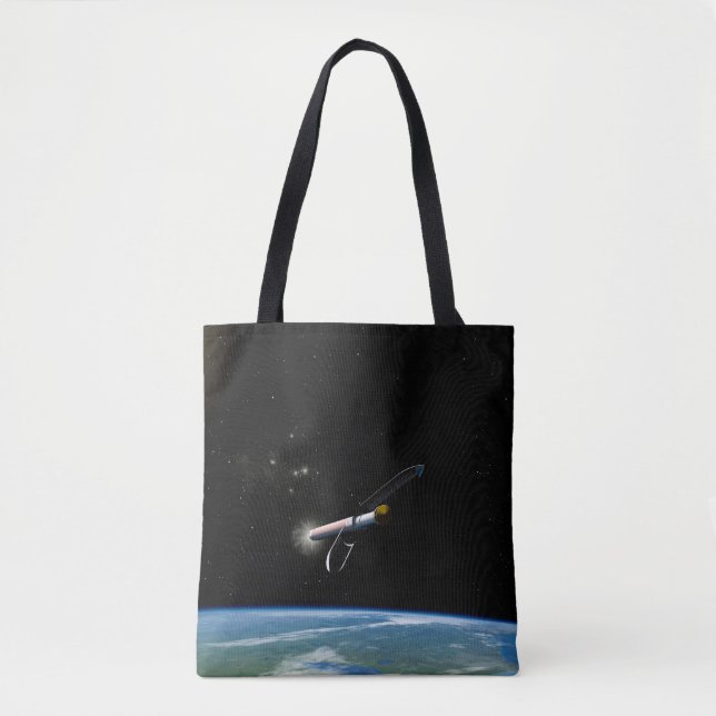 The Atlas V541 Launch Vehicle In Orbit. Tote Bag (Front)