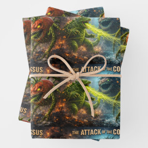 The attack of the Colossus mutant veggie flat wrap Wrapping Paper Sheet