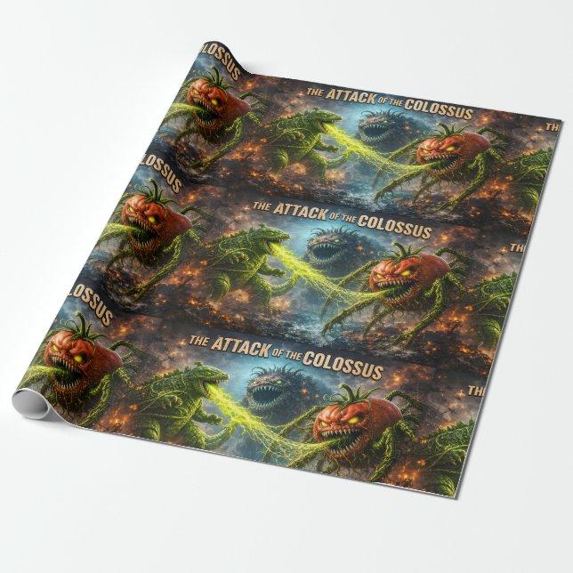The attack of the Colossus mutant veggie mat wrapp Wrapping Paper (Unrolled)
