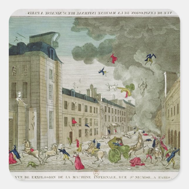 The Attempted Assassination of Napoleon Bonaparte Square Sticker (Front)