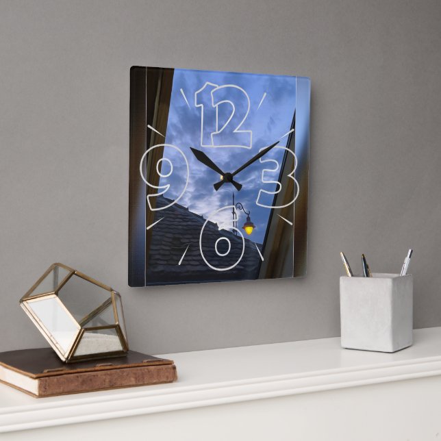 The attic window square wall clock (Office)