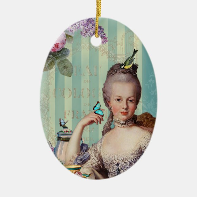 Thé au Petit Trianon Ceramic Tree Decoration (Front)