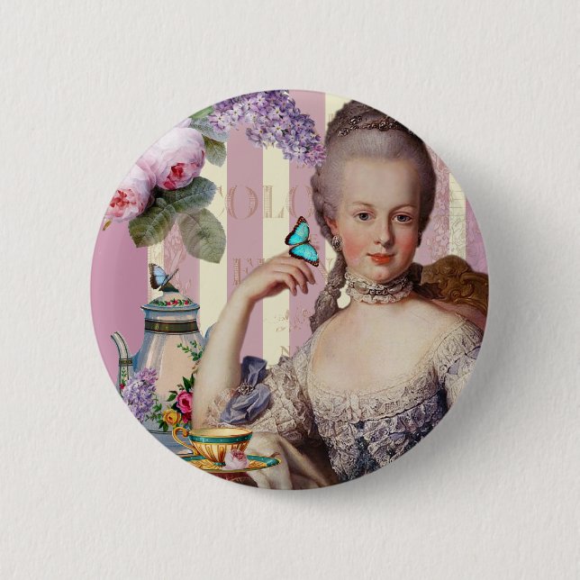 Thé au Petit Trianon – rose 6 Cm Round Badge (Front)