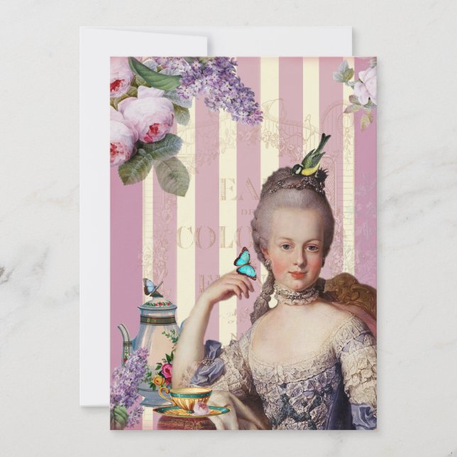 Thé au Petit Trianon – rose Invitation (Front)