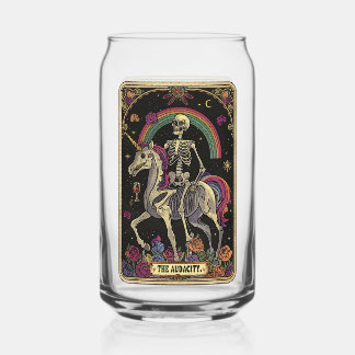 "The Audacity" Funny Skeleton Tarot Card Can Glass