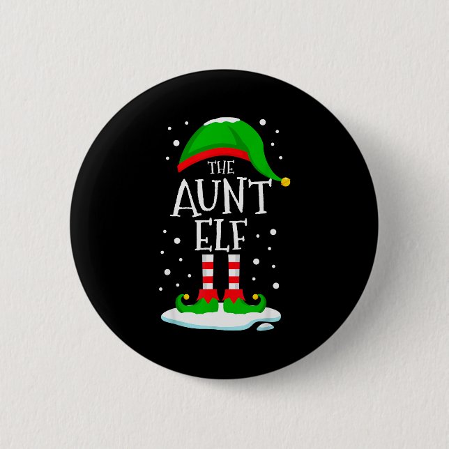 The Aunt Elf Christmas Family Matching Xmas Auntie 6 Cm Round Badge (Front)