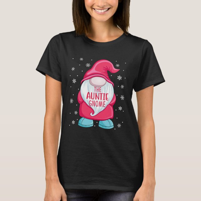 The Aunt Gnome  Gnome Elf Christmas Aunt Matching  T-Shirt (Front)
