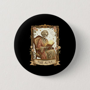 The Aunt Tarot Card Women Skeleton Aunty Book Love 6 Cm Round Badge