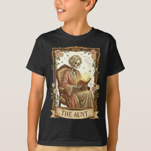 The Aunt Tarot Card Women Skeleton Aunty Book Love T-Shirt