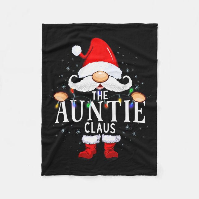 The Auntie Claus Christmas Matching Pajama  Fleece Blanket (Front)