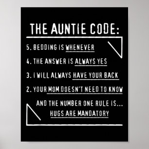 The Auntie Code Christmas Present From Niece Nephe Poster
