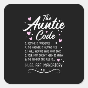 The Auntie Code Square Sticker