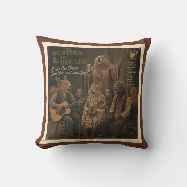 The Aunties & the Uncles: a Parody Cushion (Front)
