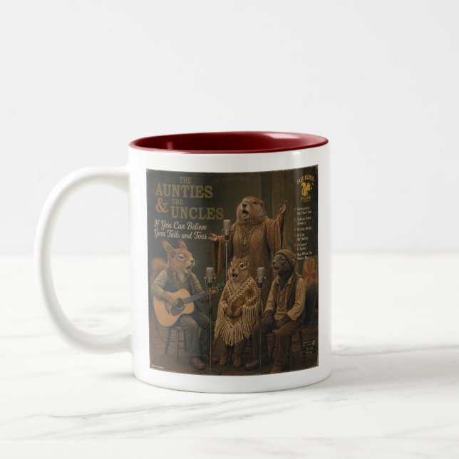 The Aunties & the Uncles: a Parody Two-Tone Coffee Mug (Left)