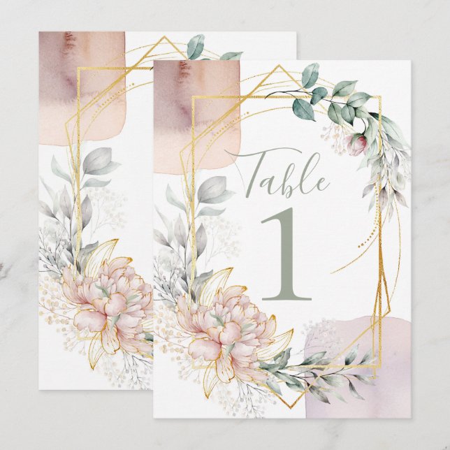 The Aureate Frame Floral Greenery Wedding  Invitation (Front/Back)