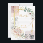 The Aureate Frame Mauve Floral Greenery Wedding  Invitation<br><div class="desc">Thank You Card. Check out other items in this matching suite.</div>