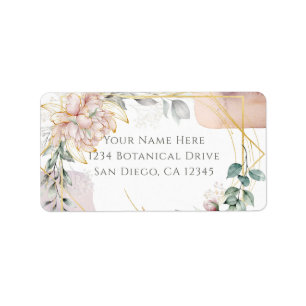 The Aureate Frame Mauve Floral Greenery Wedding  Label