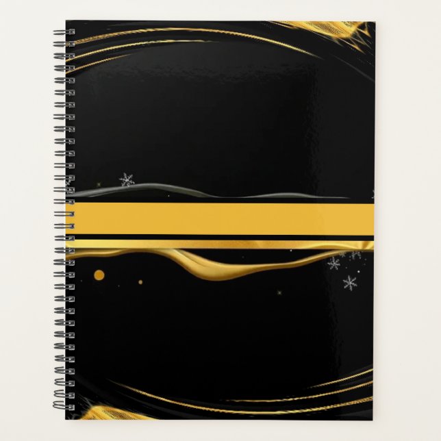 The Auric Cascade: Liquid Gold Flow Achempong QR C Planner (Front)