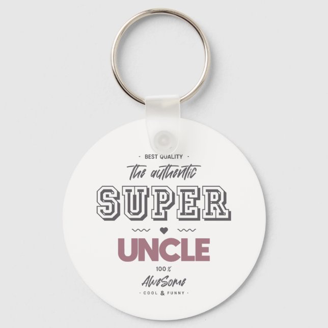 The authentic great uncle button key ring (Front)