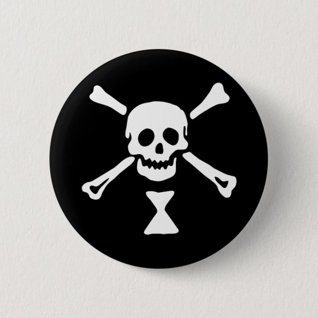 The authentic pirate flag of Emanuel Wynne 6 Cm Round Badge (Front)