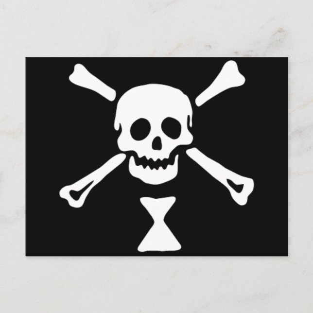 The authentic pirate flag of Emanuel Wynne Postcard (Front)