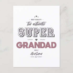 The authentic super grandad postcard