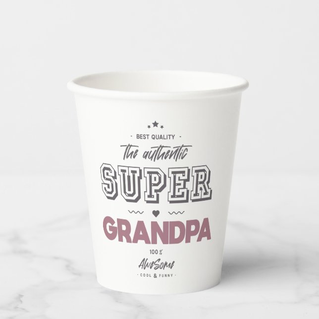 The authentic super grandpa paper cups (Front)