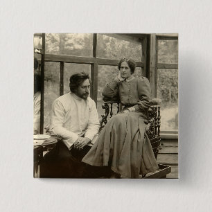 The author Leonid Andreyev with his wife 15 Cm Square Badge