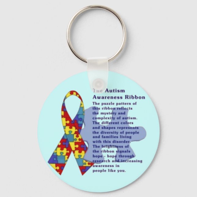"The Autism Awareness Ribbon" Key Ring (Front)