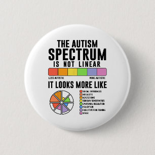 The Autism Spectrum Is Not Linear Autism Awareness 6 Cm Round Badge