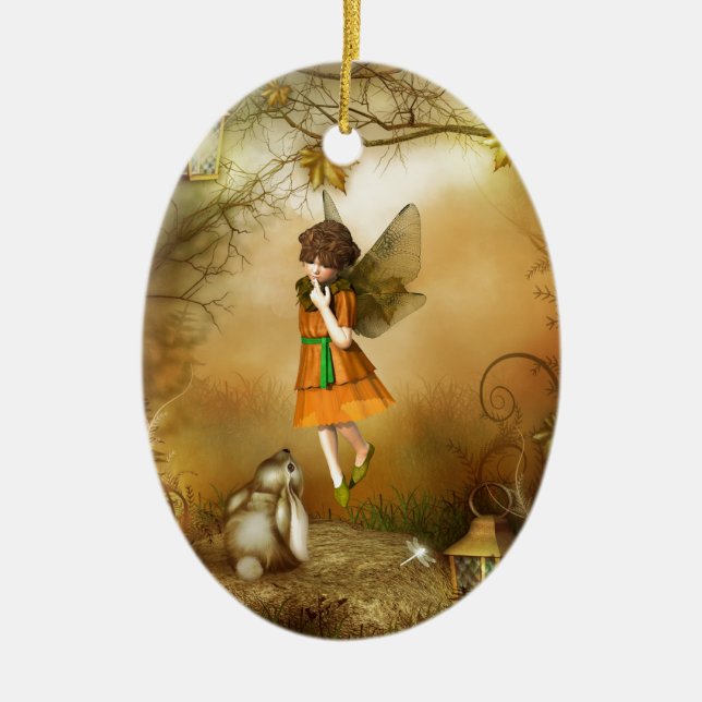 The Autumn Fairy Ceramic Tree Decoration (Front)