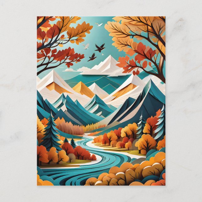 The autumn foliage is a beautiful sight to see, an postcard (Front)