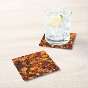 the autumn square paper coaster