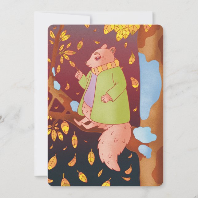 The Autumn Squirrel  Holiday Card (Front)