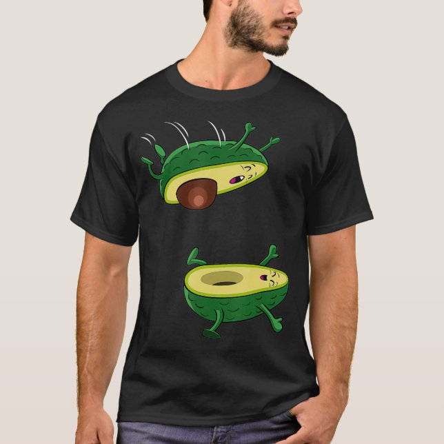 The avocado jump kawaii fruit T-Shirt (Front)