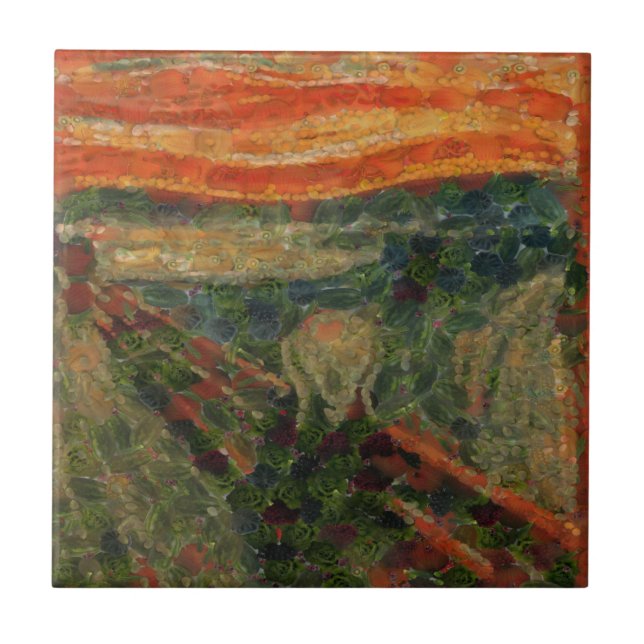 The Avocado Scream Fine Art Vegan Spoof  Tile (Front)