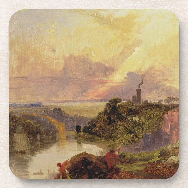 The Avon Gorge at Sunset (oil on paper) Coaster (Front)