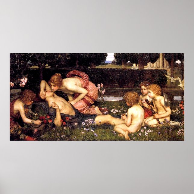 The Awakening of Adonis by John William Waterhouse Poster (Front)