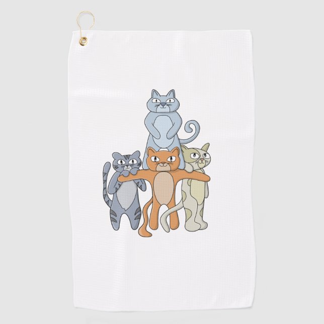 The Awesome Cats Golf Towel (Front)
