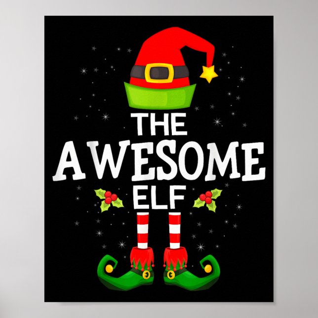 The Awesome Elf Christmas Family Matching Pajama  Poster (Front)