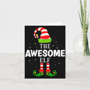 The Awesome Elf Christmas Pjs Matching Pajama  Card