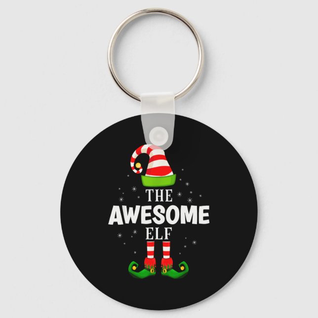 The Awesome Elf Christmas Pjs Matching Pajama  Key Ring (Front)