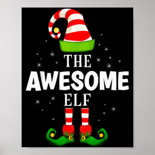 The Awesome Elf Christmas Pjs Matching Pajama Poster